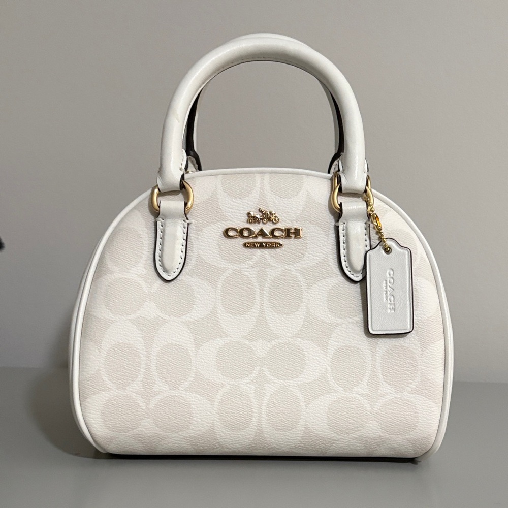 Coach Cream Signature Dome Satchel